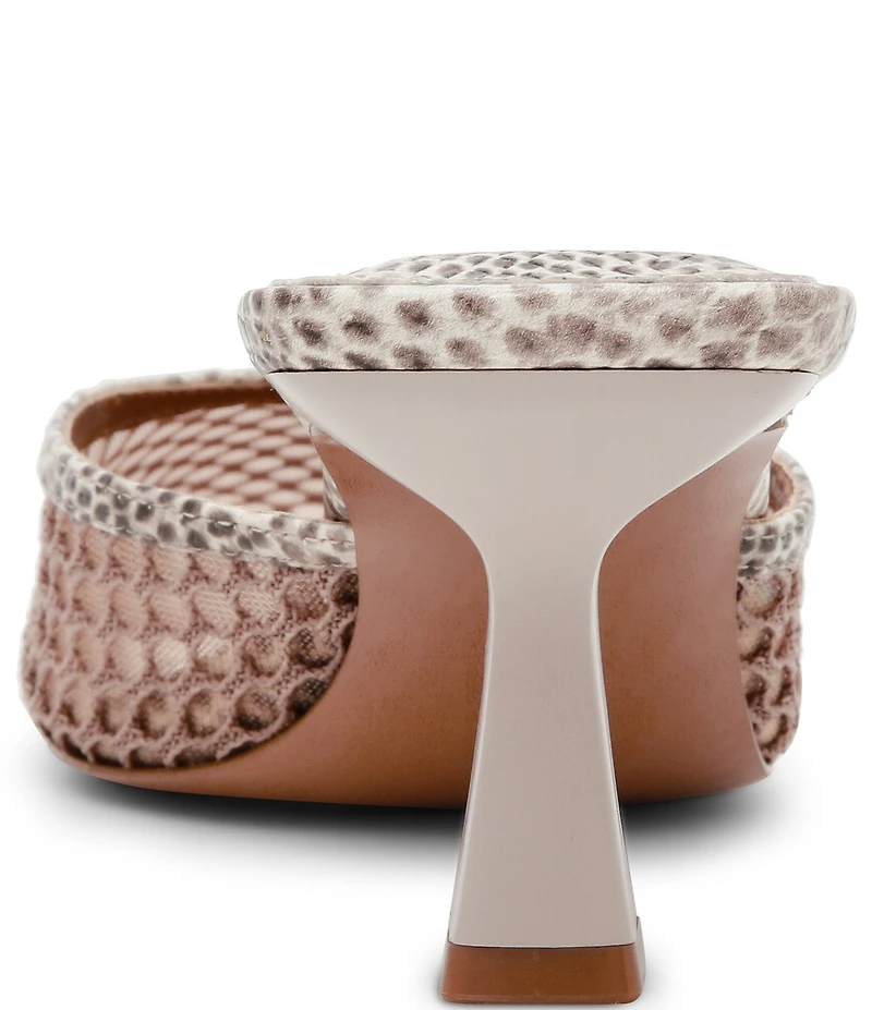 Steve Madden Alyse Snake Print Mesh Kitten Heel Dress Mules