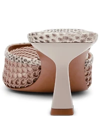 Steve Madden Alyse Snake Print Mesh Kitten Heel Dress Mules