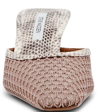 Steve Madden Alyse Snake Print Mesh Kitten Heel Dress Mules