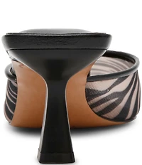 Steve Madden Alyse Zebra Mesh Kitten Heel Mules