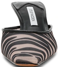 Steve Madden Alyse Zebra Mesh Kitten Heel Mules