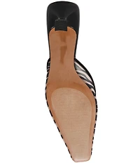 Steve Madden Alyse Zebra Mesh Kitten Heel Mules