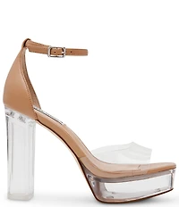 Steve Madden Ana-C Clear Vinyl Platform Dress Sandals