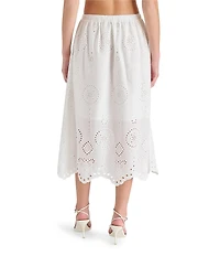 Steve Madden Anaisa Coordinating Eyelet Scallop Hem Midi Skirt