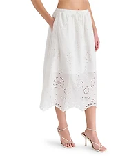 Steve Madden Anaisa Coordinating Eyelet Scallop Hem Midi Skirt