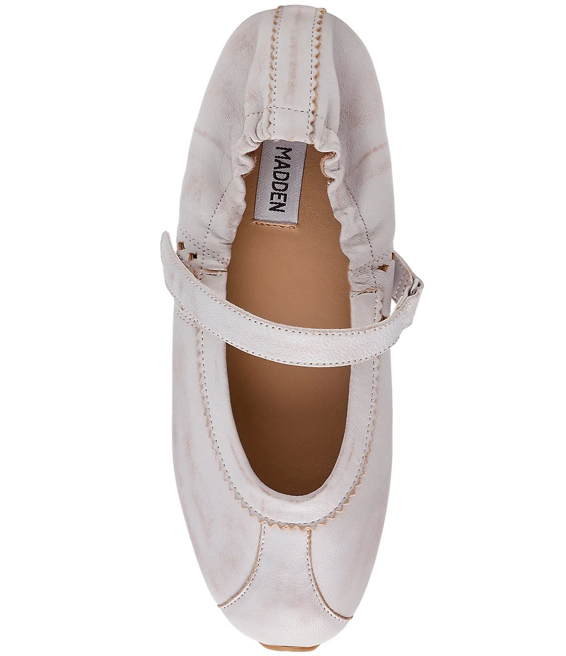 Steve Madden Anaya Distressed Leather Mary Jane Ballet Flats