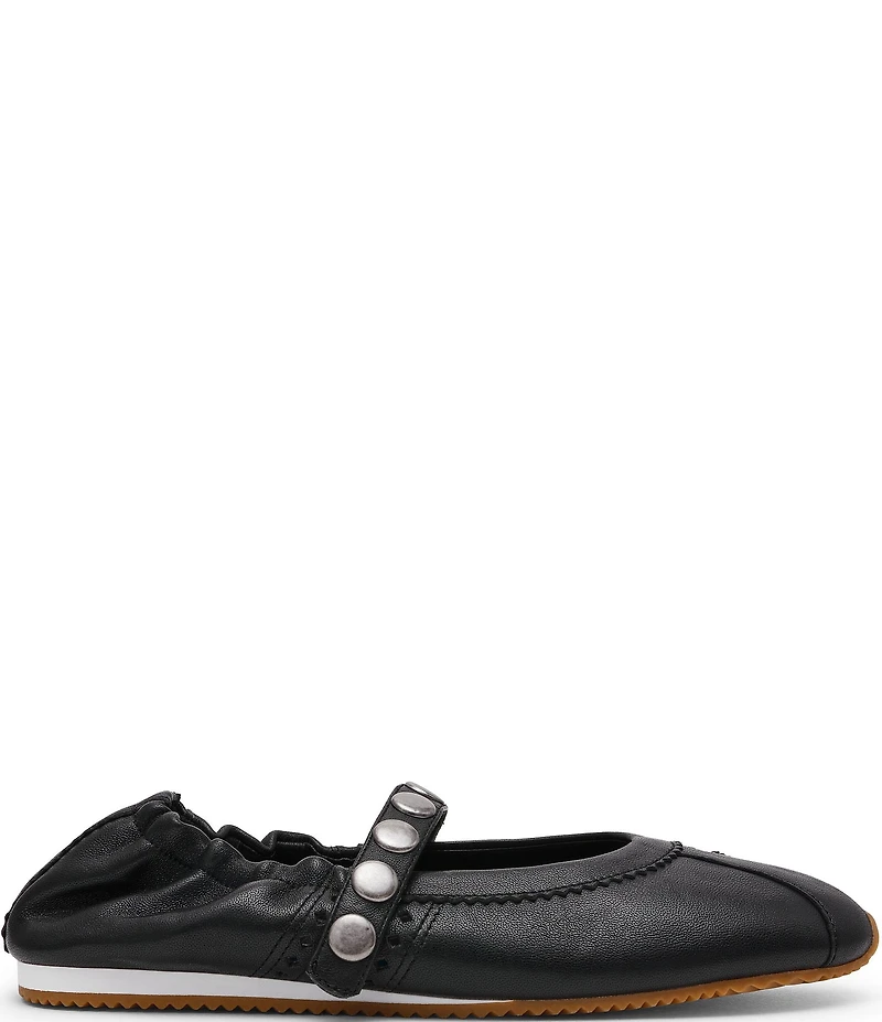 Steve Madden Anaya Leather Studded Mary Jane Ballet Flats
