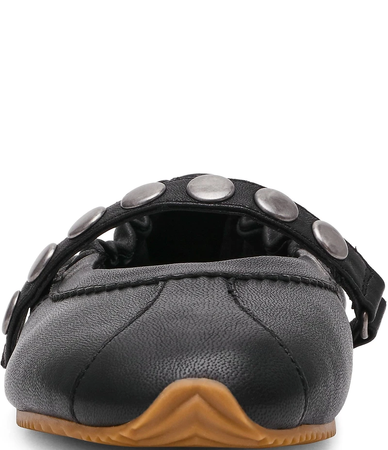 Steve Madden Anaya Leather Studded Mary Jane Ballet Flats