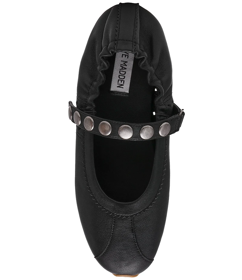 Steve Madden Anaya Leather Studded Mary Jane Ballet Flats