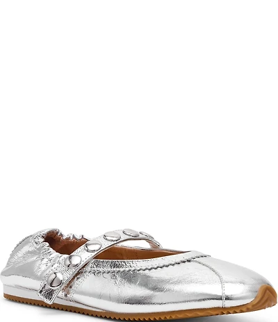 Steve Madden Anaya Leather Studded Mary Jane Ballet Flats