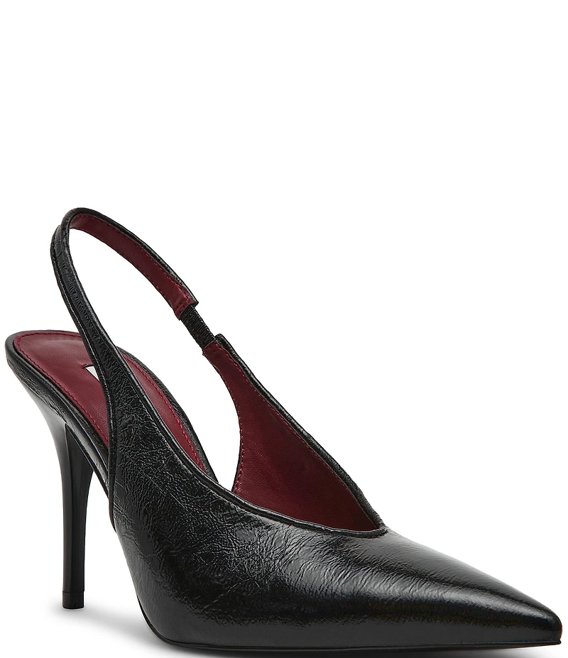 Steve Madden Andromeda Crinkle Leather High Vamp Slingback Pumps