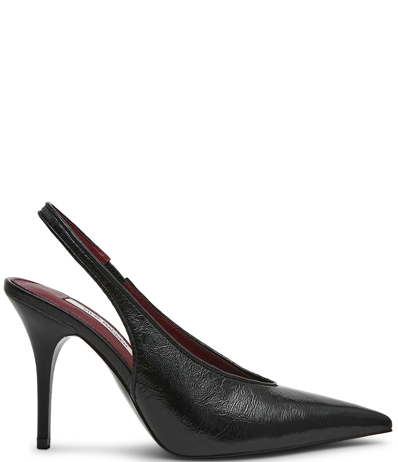 Steve Madden Andromeda Crinkle Leather High Vamp Slingback Pumps