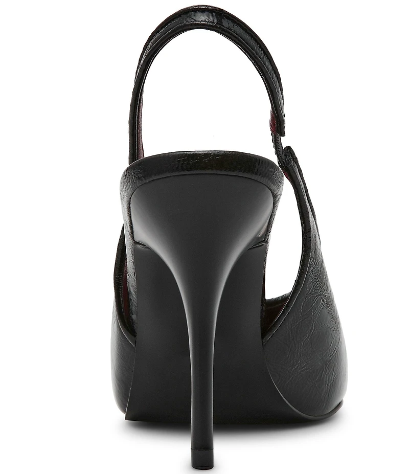 Steve Madden Andromeda Crinkle Leather High Vamp Slingback Pumps