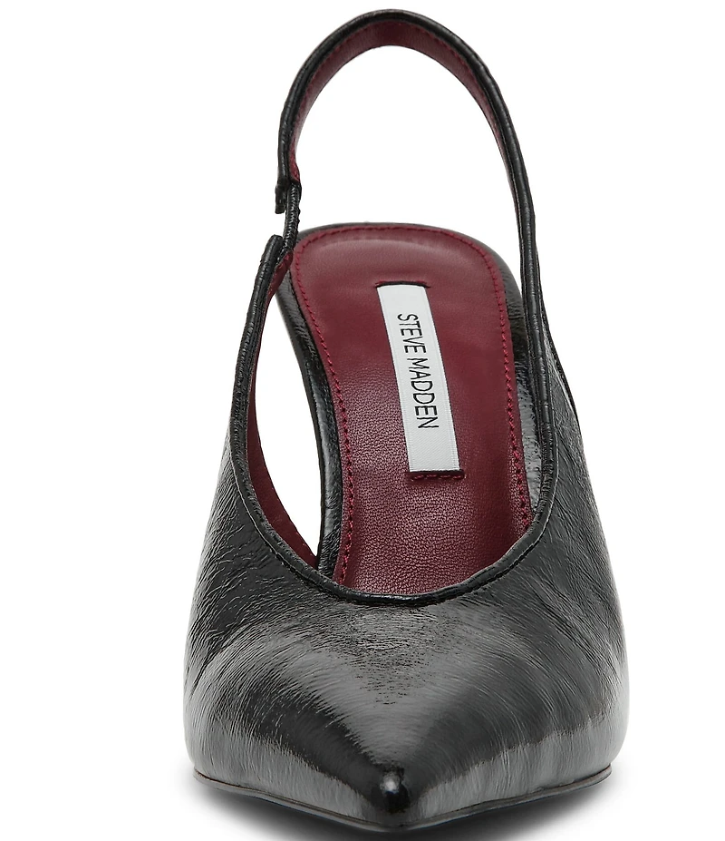 Steve Madden Andromeda Crinkle Leather High Vamp Slingback Pumps