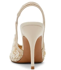 Steve Madden Andromeda Crochet Shell Embellished High Vamp Slingback Pumps