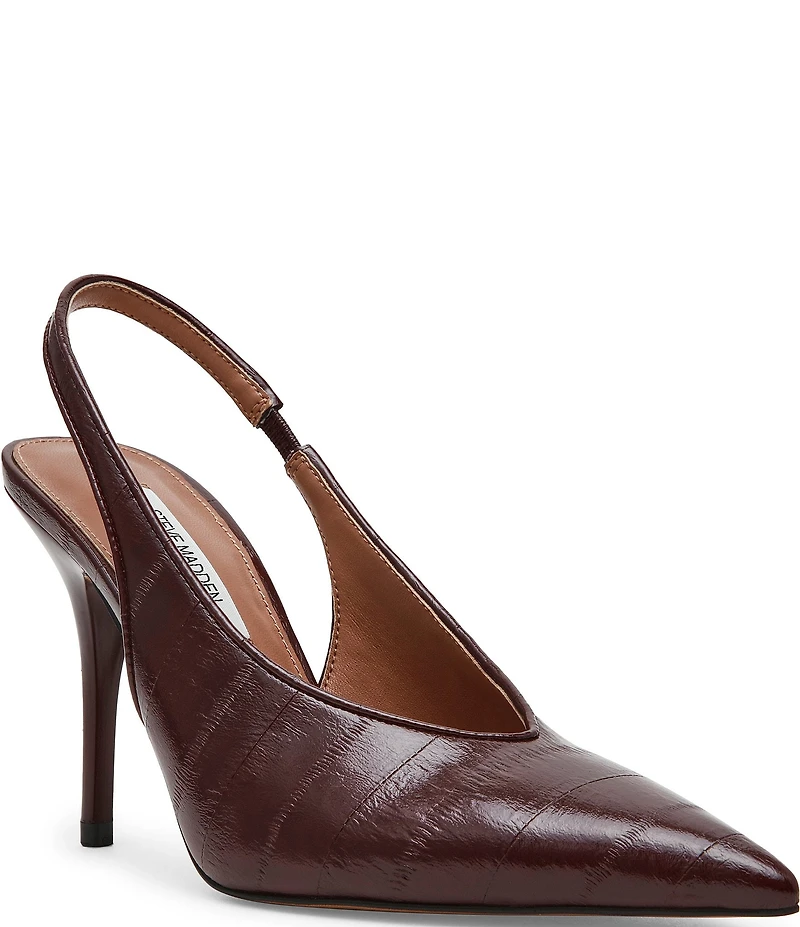 Steve Madden Andromeda Eel Embossed High Vamp Slingback Pumps