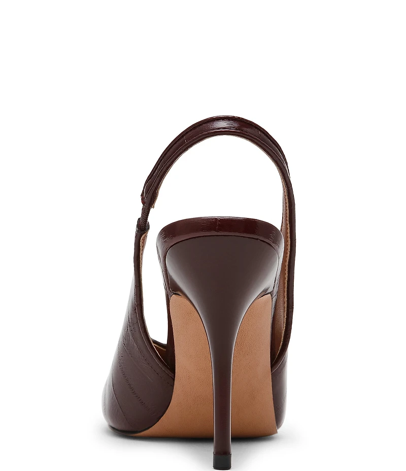 Steve Madden Andromeda Eel Embossed High Vamp Slingback Pumps