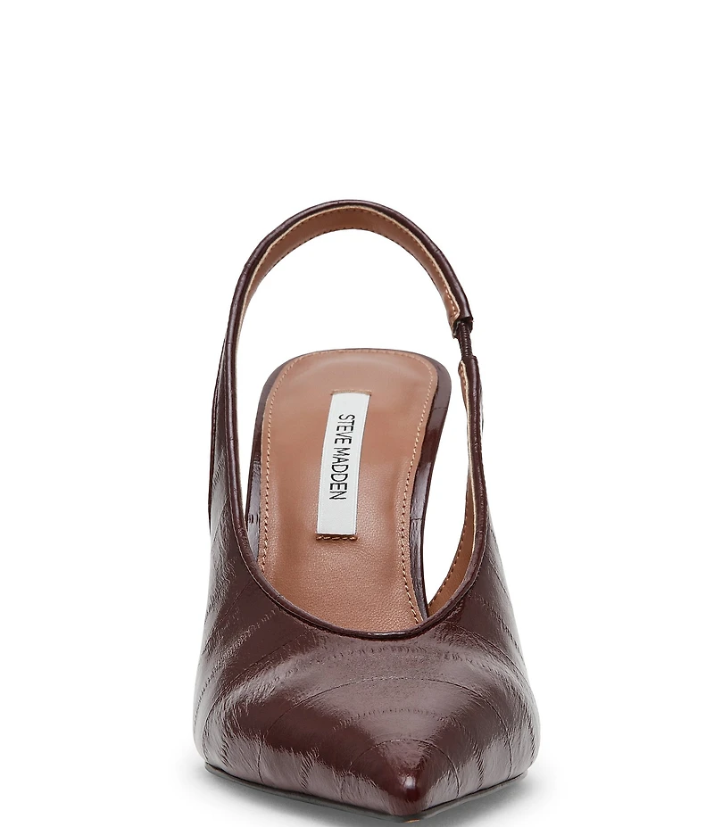 Steve Madden Andromeda Eel Embossed High Vamp Slingback Pumps