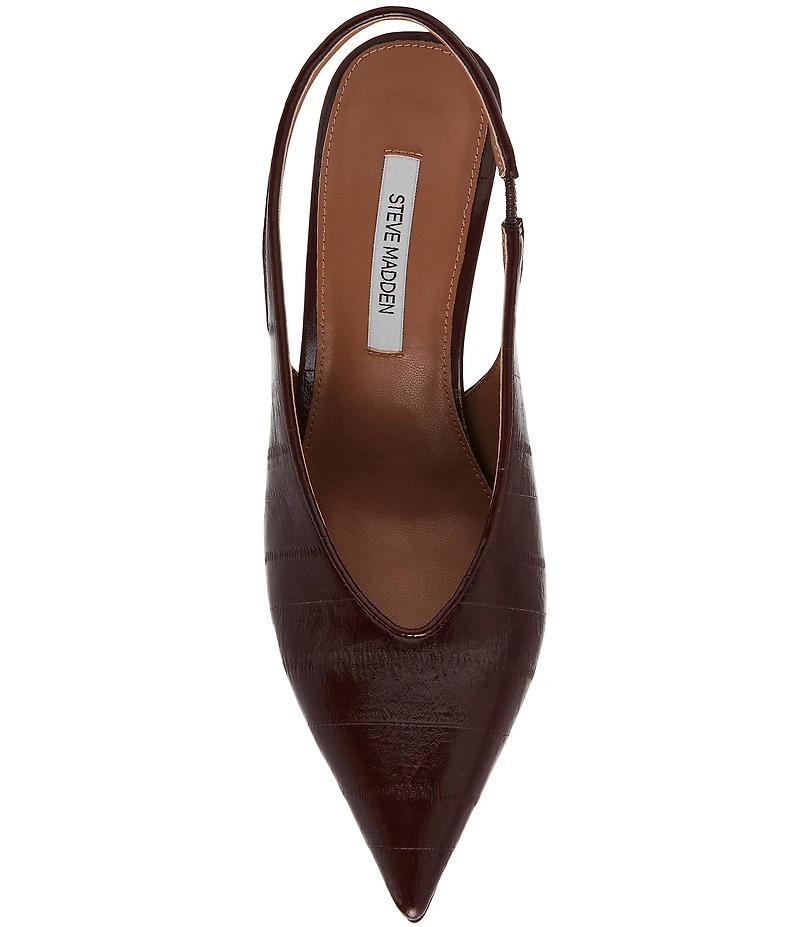 Steve Madden Andromeda Eel Embossed High Vamp Slingback Pumps