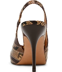 Steve Madden Andromeda Patchwork Snake Print High Vamp Slingback Pumps