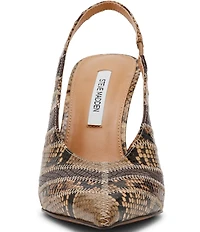 Steve Madden Andromeda Patchwork Snake Print High Vamp Slingback Pumps