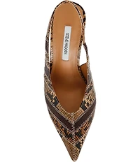 Steve Madden Andromeda Patchwork Snake Print High Vamp Slingback Pumps