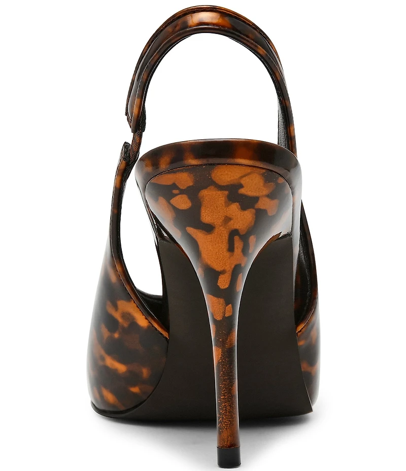 Steve Madden Andromeda Patent Tortoise Print High Vamp Slingback Pumps
