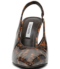 Steve Madden Andromeda Patent Tortoise Print High Vamp Slingback Pumps