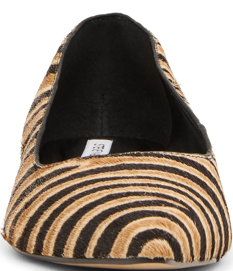 Steve Madden Ardyn Tiger Print Haircalf Pointed Toe Kitten Heel Pumps