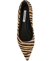 Steve Madden Ardyn Tiger Print Haircalf Pointed Toe Kitten Heel Pumps