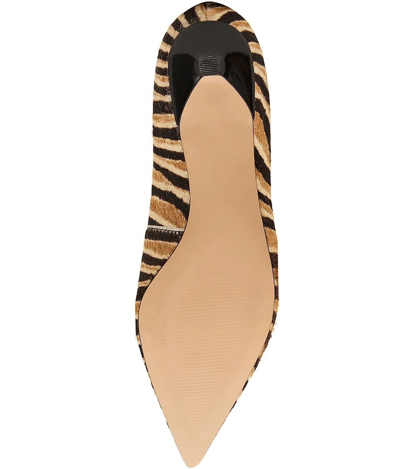 Steve Madden Ardyn Tiger Print Haircalf Pointed Toe Kitten Heel Pumps