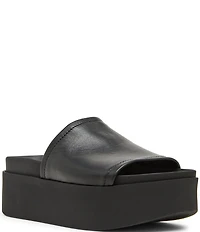 Steve Madden Arwen Leather Platform Slide Sandals