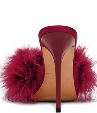 Steve Madden Ashbey Faux Feather Stiletto Dress Slide Sandals