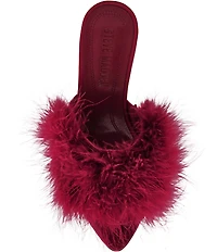 Steve Madden Ashbey Faux Feather Stiletto Dress Slide Sandals