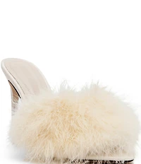 Steve Madden Ashbey Faux Feather Stiletto Dress Slide Sandals