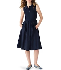 Steve Madden Auden Polo Collar Sleeveless Midi Dress