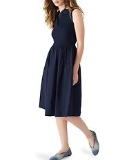 Steve Madden Auden Polo Collar Sleeveless Midi Dress