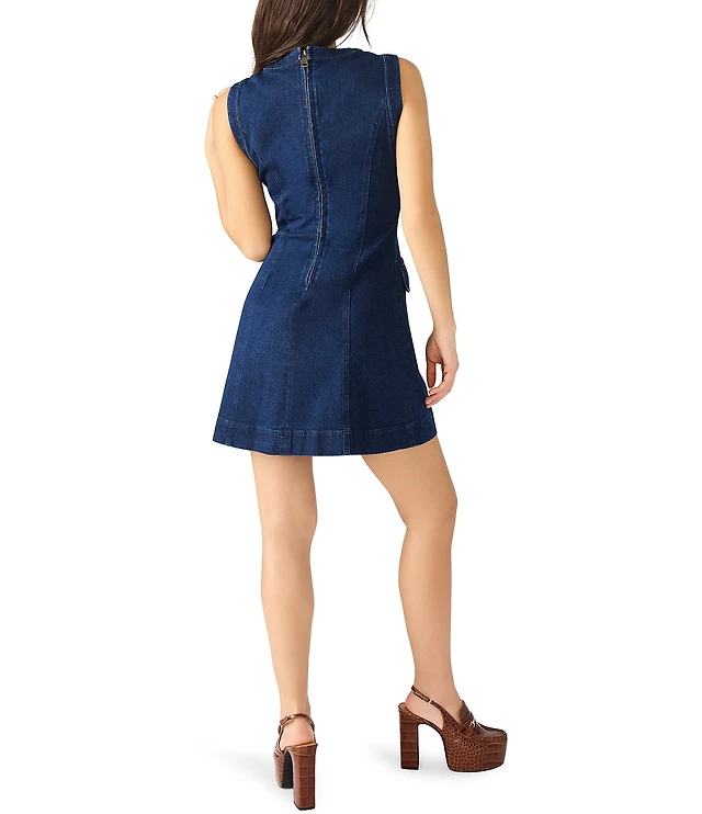 vigoss denim dress Vigoss Women's Button Front Denim Dress - Blue