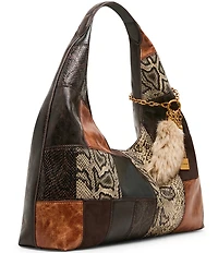 Steve Madden Auraa Snake Print Patchwork Shoulder Bag