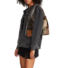 Steve Madden Auraa Snake Print Patchwork Shoulder Bag