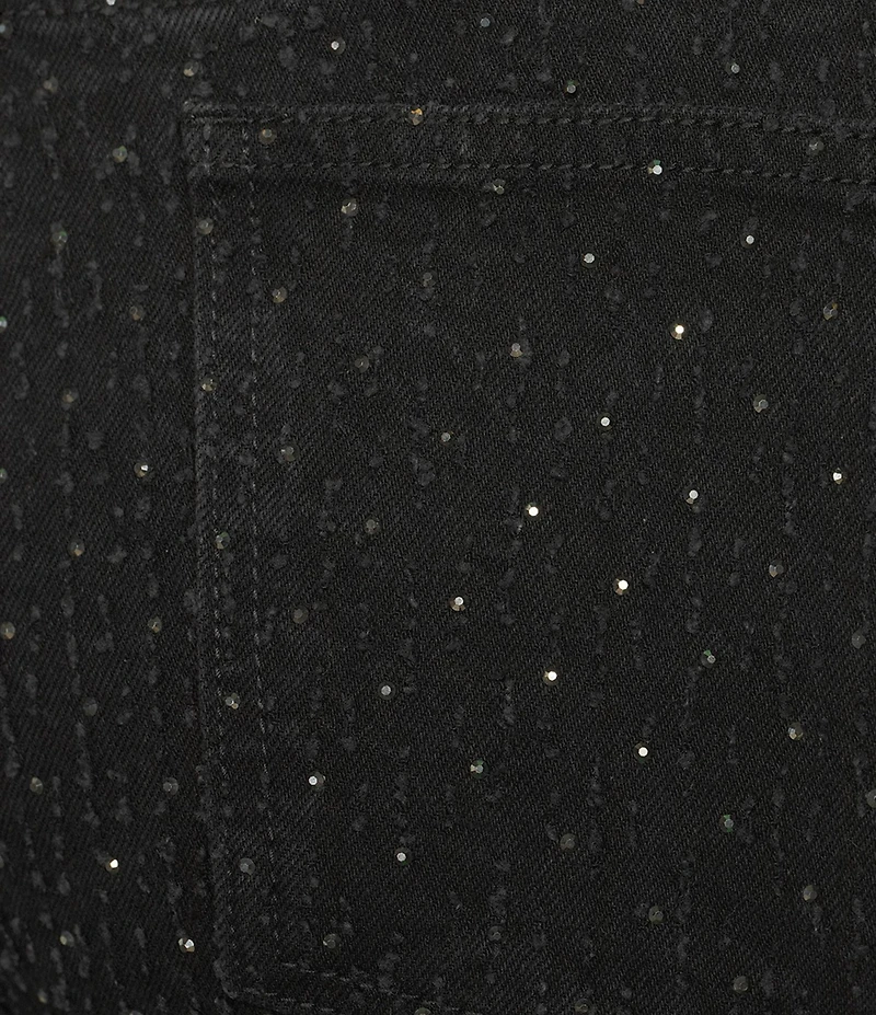 Steve Madden Avaline High-Rise Straight Leg Crystal Denim Jeans