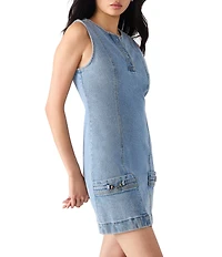 Steve Madden Averi Crewneck Sleeveless Denim Mini Dress