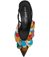 Steve Madden Avid Mesh Paillette Ornamented Slingback Dress Pumps