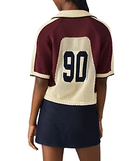 Steve Madden Axon Collared Short Sleeve Boxy Sweater