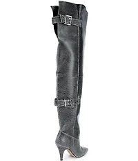 Steve Madden Baddie Distressed Leather Over-The-Knee Moto Boots