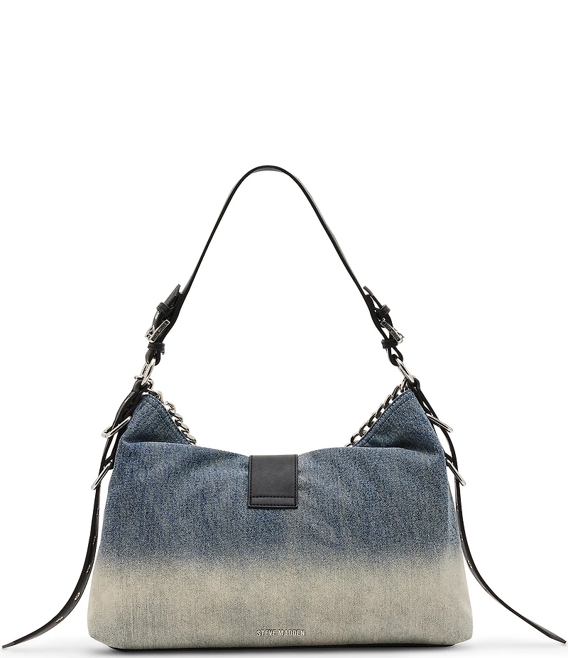 Steve Madden Balyssa Chain Charm Buckled Slouchy Hobo Bag