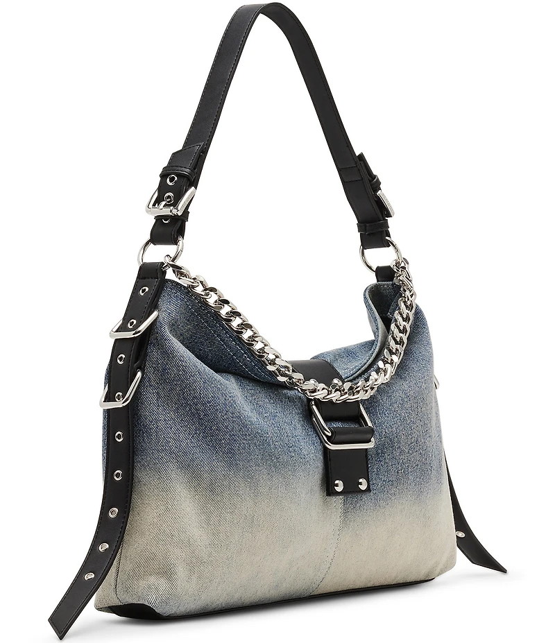 Steve Madden Balyssa Chain Charm Buckled Slouchy Hobo Bag