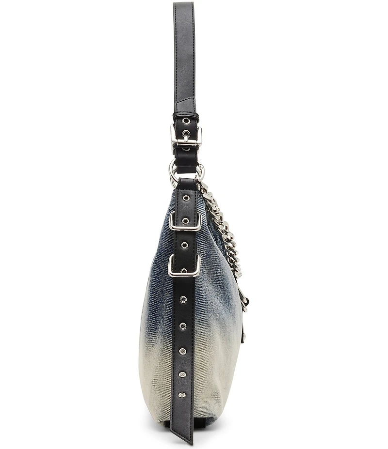Steve Madden Balyssa Chain Charm Buckled Slouchy Hobo Bag