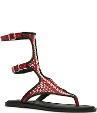 Steve Madden Bayley Woven Leather Thong Gladiator Sandals