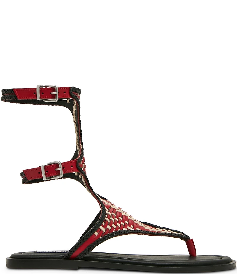 Steve Madden Bayley Woven Leather Thong Gladiator Sandals